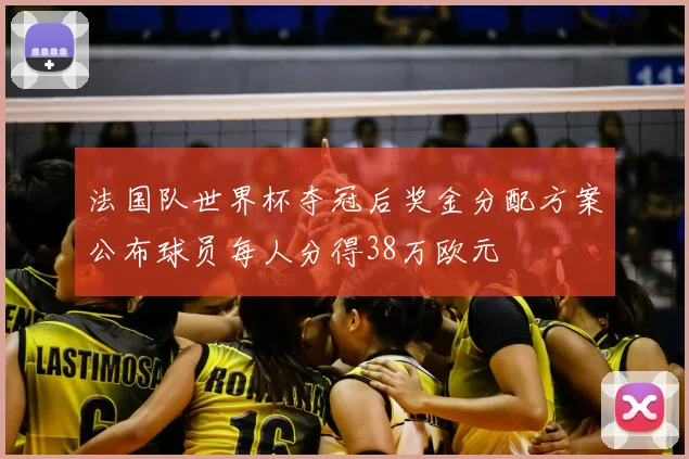 法国队世界杯夺冠后奖金分配方案公布球员每人分得38万欧元